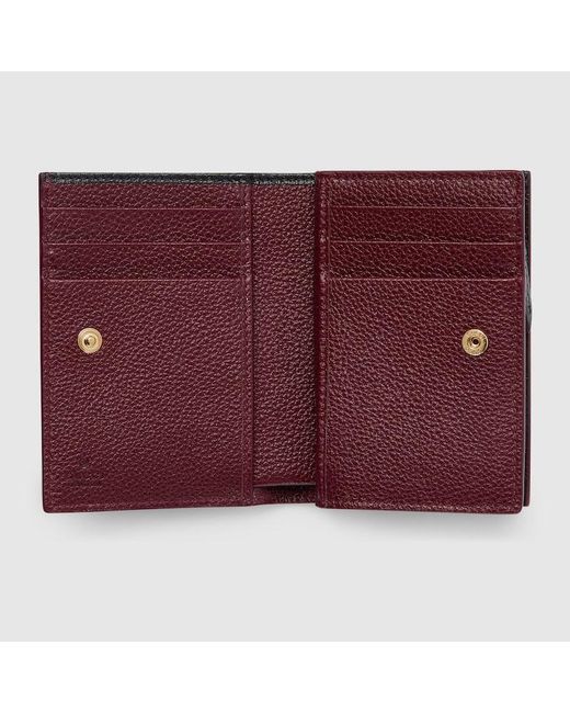 Gucci Black Bi-Color Gg Marmont Small Wallet, Leather