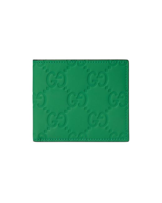 Gucci Green GG Rubber-effect Bi-fold Wallet for men