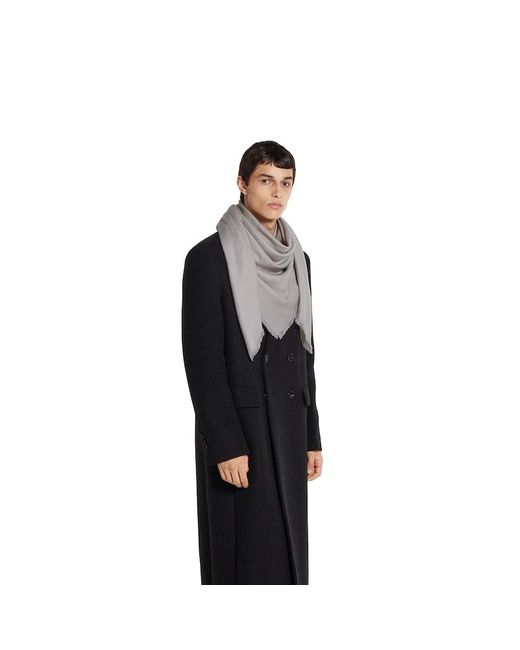 Gucci Gray Gg Wool And Silk Jacquard Shawl, Wool for men