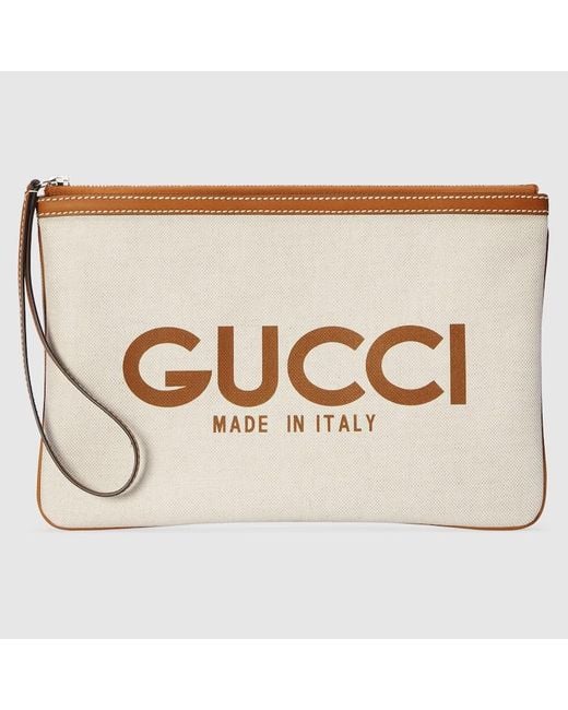 Pochette Con Stampa di Gucci in Natural