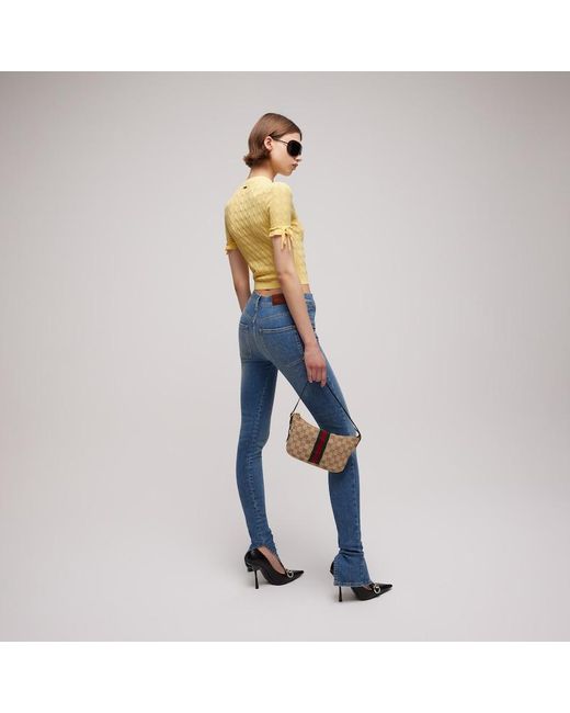 Gucci Yellow Braided Cotton Blend Top