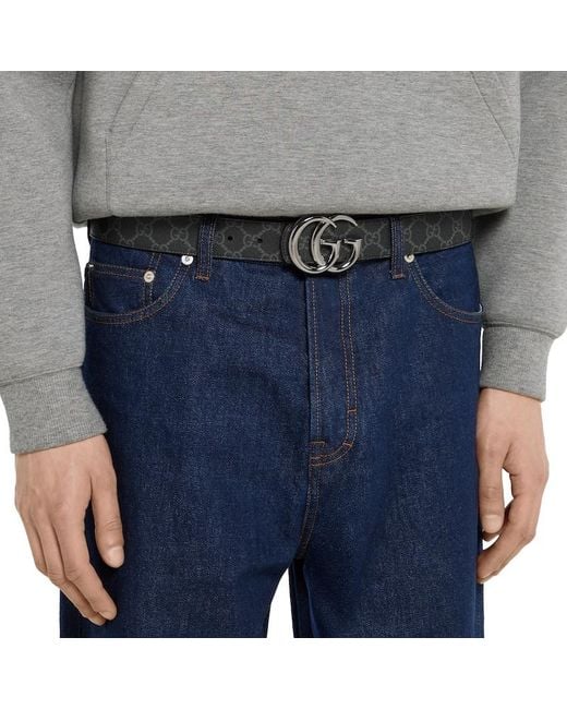 Gucci Black Reversible Gg Marmont Belt, Size 100 for men