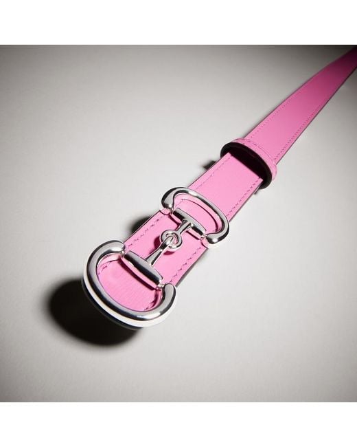 Gucci Red Thin Belt With Horsebit Buckle, Size 100