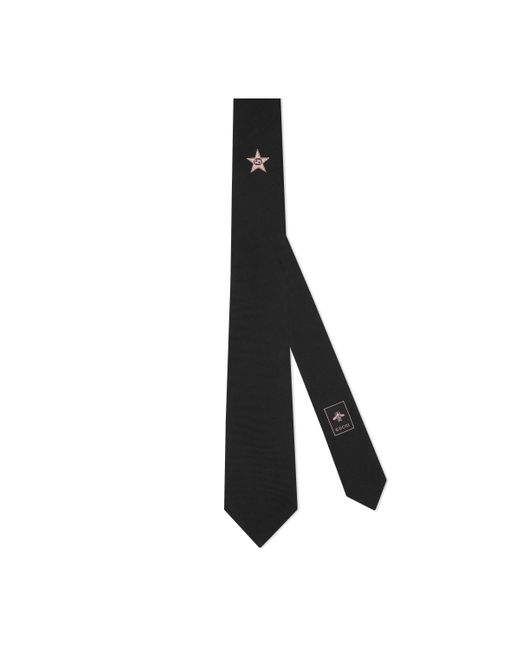 Gucci Black Silk Tie With Interlocking G Star for men