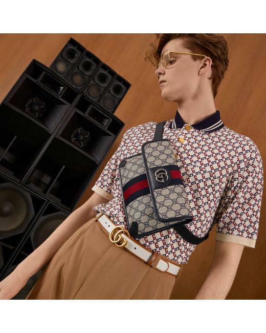 Riñonera ophidia Gucci de Lona de color Azul para hombre | Lyst
