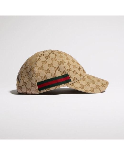 Gucci Natural Gg Baseball Hat With Web, Cotton for men