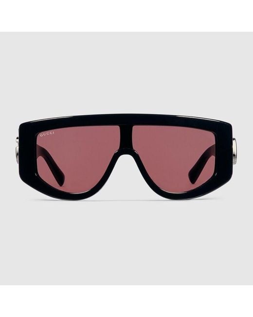 Lunettes De Soleil Rectangulaires Gucci en coloris Black