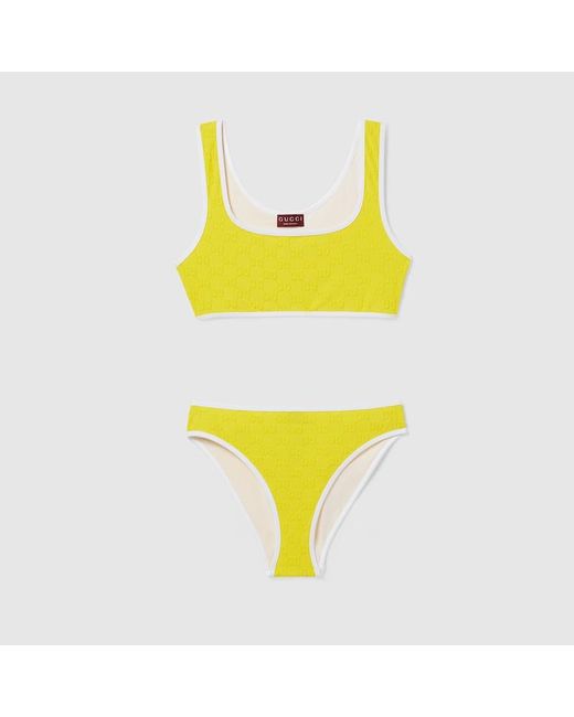 Gucci Yellow Gg Sponge Jersey Bikini