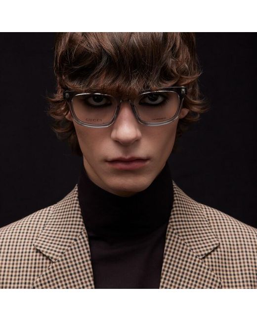 Gucci Blue Rectangular Optical Frame for men