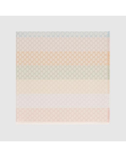 Gucci Natural Gg Jacquard Shawl