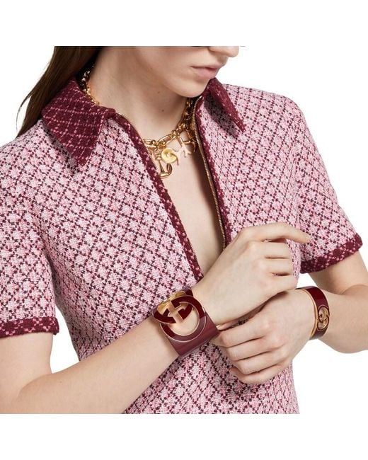 Bracciale Rigido Interlocking, Taglia di Gucci in Brown