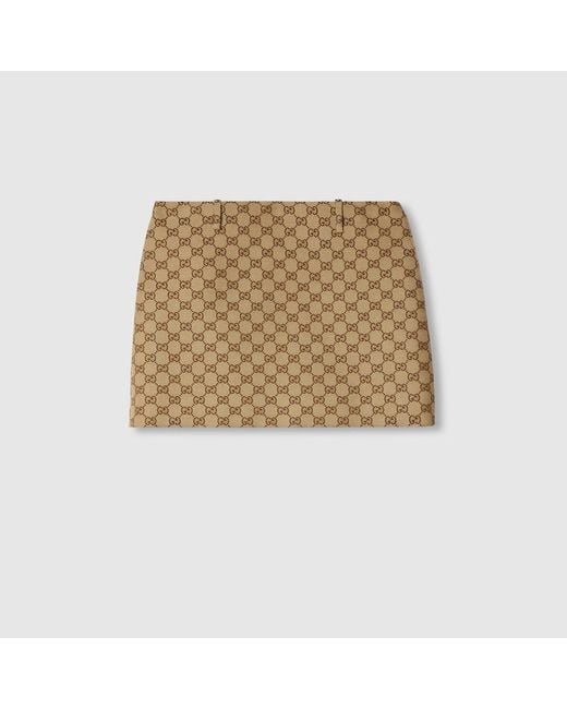 Gucci Natural Gg Canvas Mini Skirt