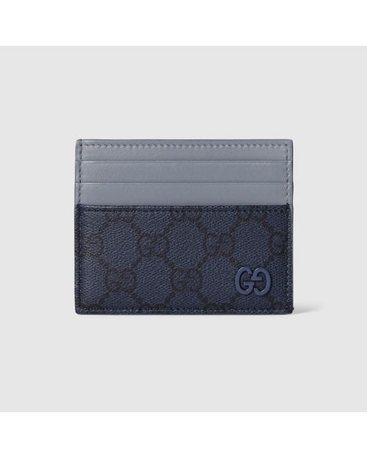 Gucci Blue Dusty Trim Gg Card Case for men