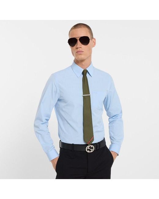 Gucci Green Web Silk Jacquard Tie for men