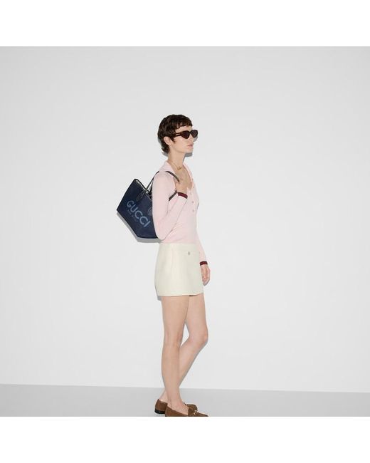 Gucci Blue Totissima Small Reversible Tote