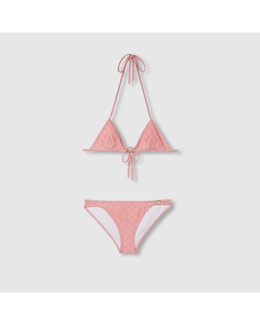 Gucci Pink Gg Stretch Jersey Bikini, Ready-To-Wear