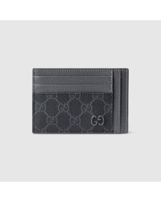 Gucci Gray Trim Gg Card Case, Gg Canvas for men