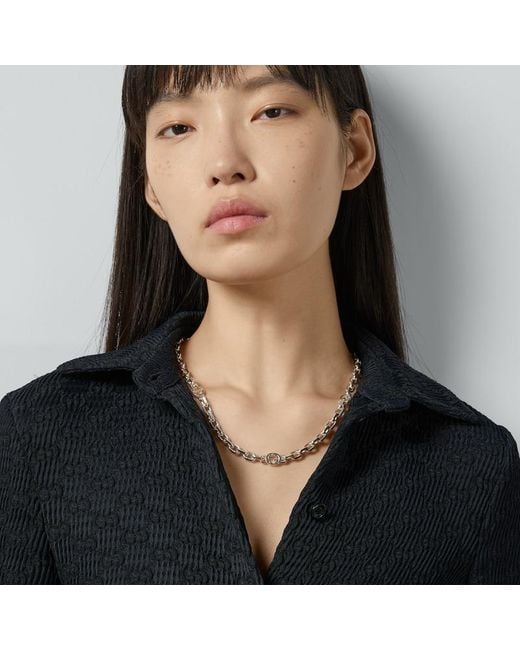 Collier Chaîne Interlocking Gucci pour homme en coloris Metallic