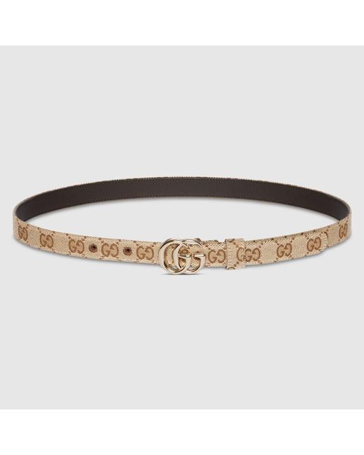 Gucci Brown Gg Marmont Thin Belt, Size 100