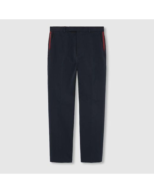 Gucci Jogginghose Aus Baumwollgabardine Mit Web, Grösse in Blue für Herren