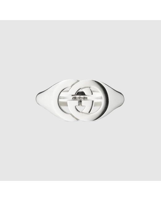 Gucci Metallic Interlocking Signet Ring