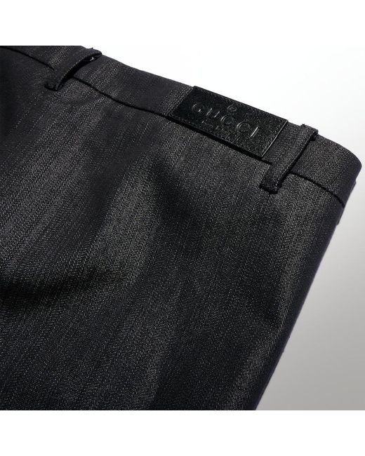 Gucci Black Cotton Blend Denim Pants