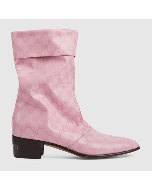 Gucci Pink GG Crystal Boot for men