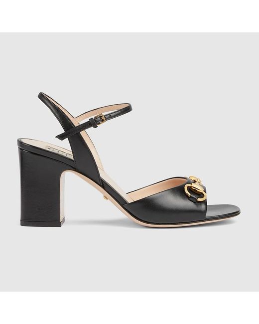 Gucci Metallic Horsebit Mid-heel Sandal