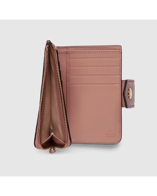 Gucci Pink Mittelgroße GG Brieftasche