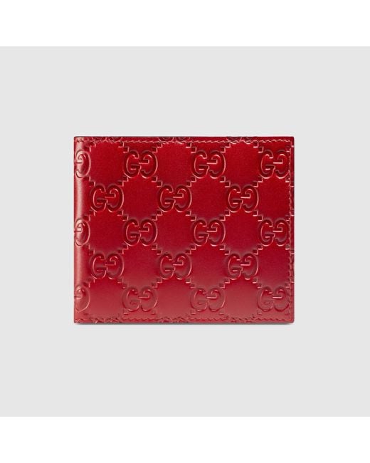 Gucci Red Signature Wallet for men