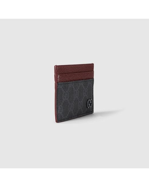 Gucci Red GG Card Case With GG Detail for men