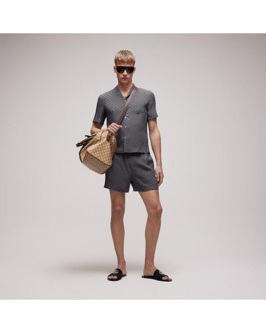 Gucci Gray Gg Silk Jacquard Shorts for men
