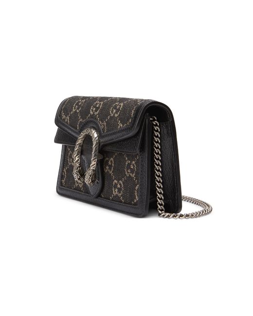 Gucci Dionysus GG Super Mini Bag in Black | Lyst