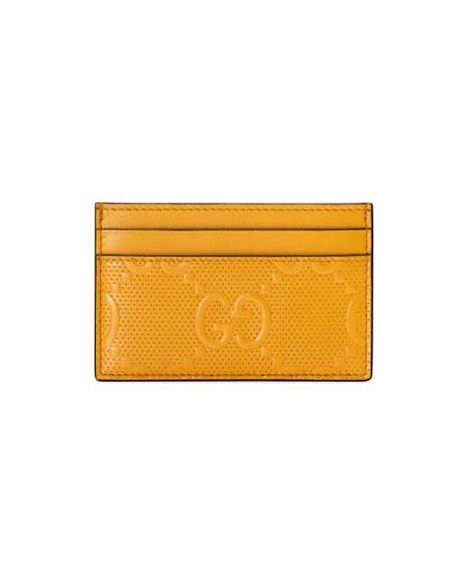 Gucci Yellow GG Embossed Card Case for men