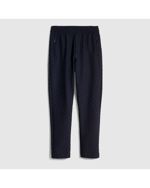 Gucci Blue Gg Jersey Jacquard Sportswear Pants for men