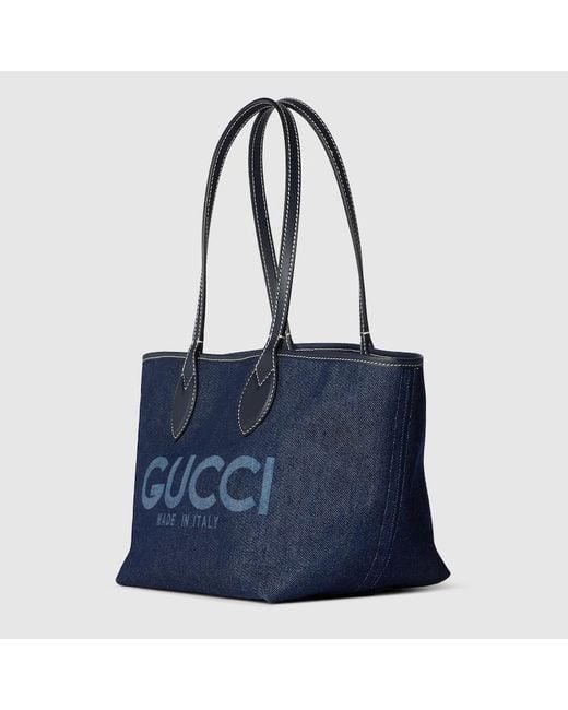 Gucci Blue Totissima Small Reversible Tote