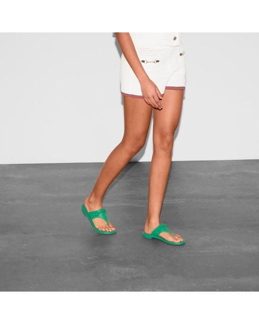 Gucci Green Thong Sandal With Horsebit