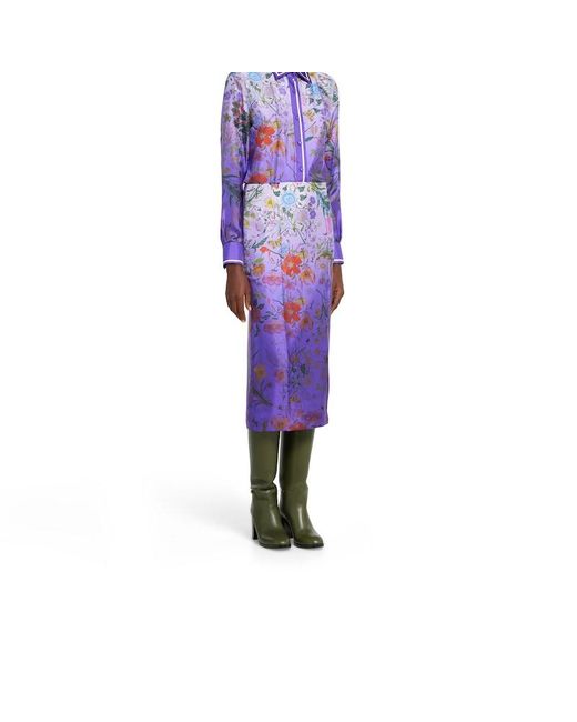 Gucci Purple Rock Aus Seidentwill Mit Print, Größe