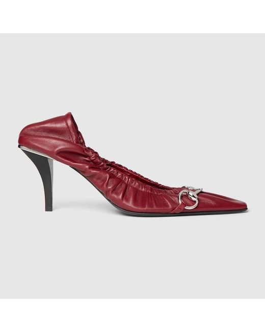 Gucci Red Vittoria Pump With Elastic, Uk