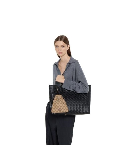 Gucci ナノポーチ チャーム, ベージュ, ファブリック Metallic