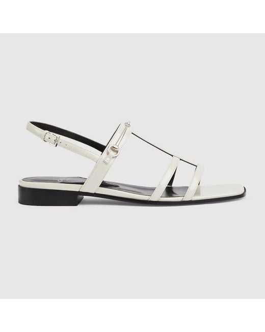 Gucci Metallic Slim Horsebit Flat Sandal