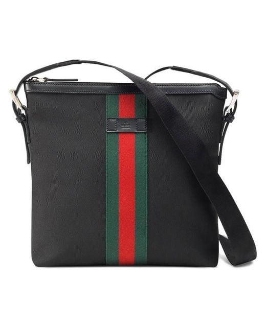 Gucci Messenger GG Supreme Blue/Red Web Small Black for Men