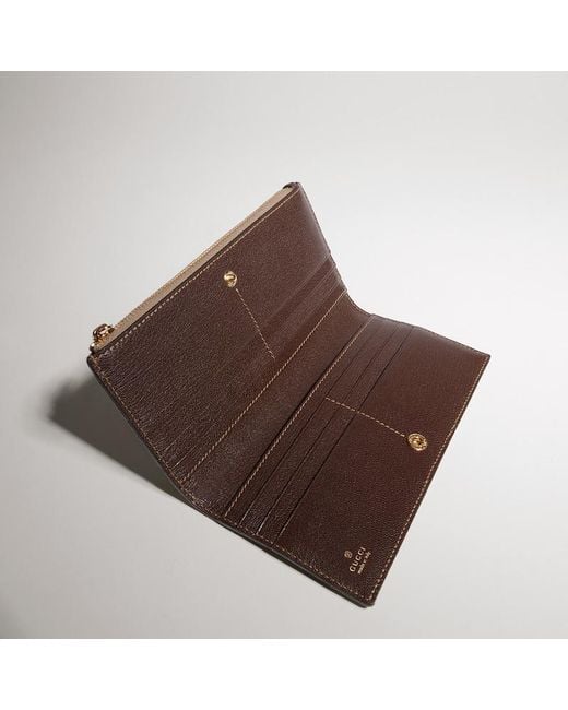 Gucci Natural Long Wallet With Web