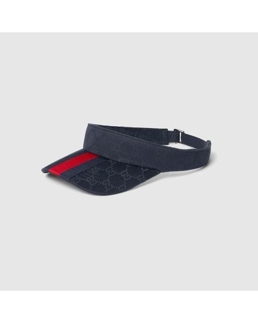 Gucci Sonnenblende Aus Gg Canvas Mit Web, Grösse in Blue für Herren