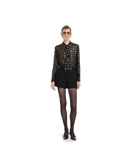 Gucci Black Thin Belt With Oval Buckle, Size 100