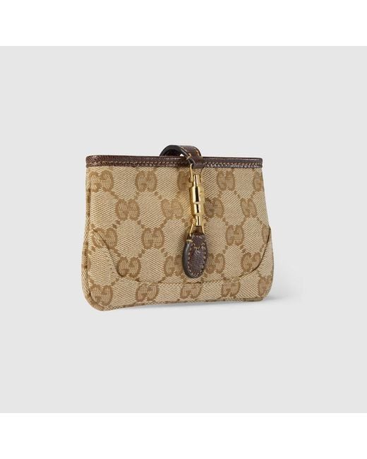 Gucci Natural Jackie Zip Key Pouch