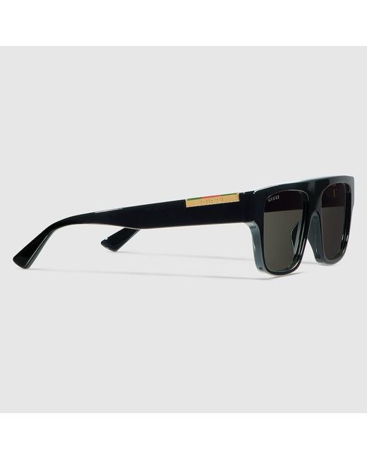 Gucci Black Rectangular Frame Sunglasses for men
