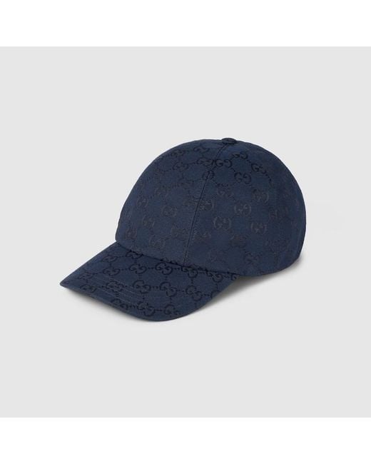 Gucci Blue Gg Canvas Baseball Hat, Gg Canvas for men