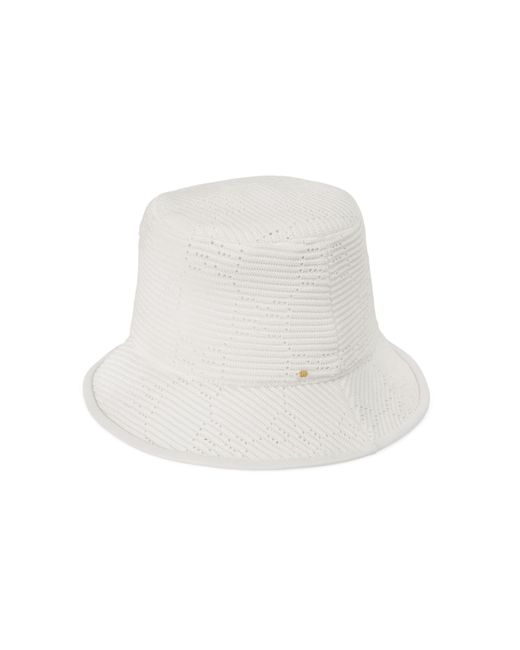 Gucci White GG Cable Knit Fedora