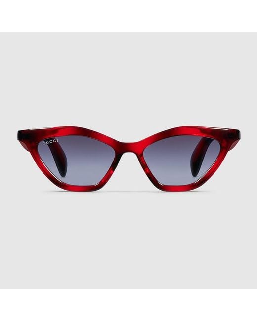 Lunettes De Soleil Œil-De-Chat Gucci en coloris Red
